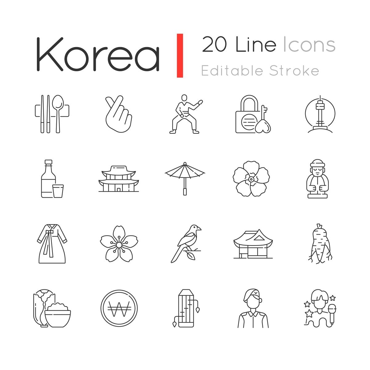 Asia Travel Icons bundle