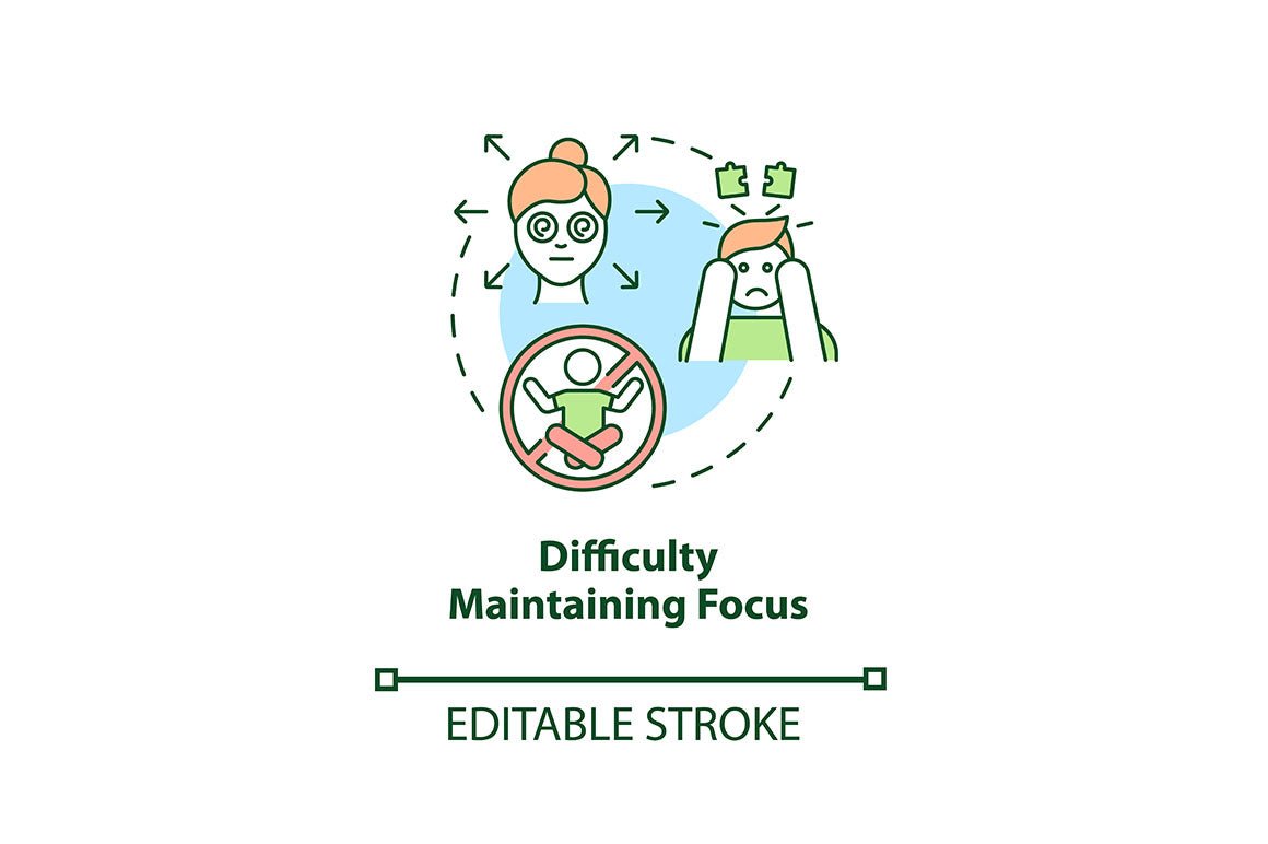 Attention deficit and hyperactivity disorder concept icons bundle