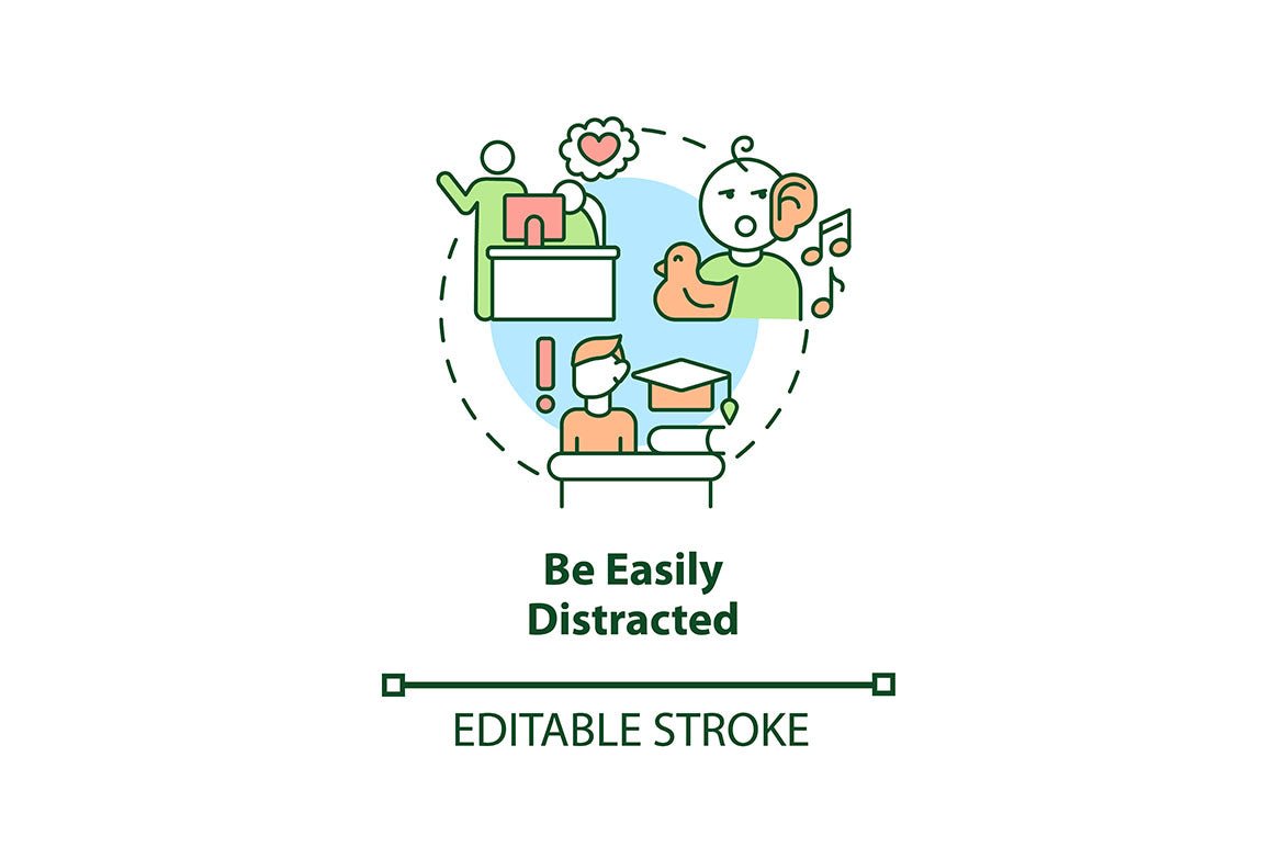 Attention deficit and hyperactivity disorder concept icons bundle