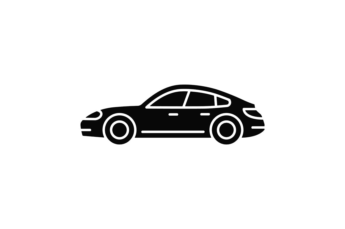Auto racing black glyph icons set on white space