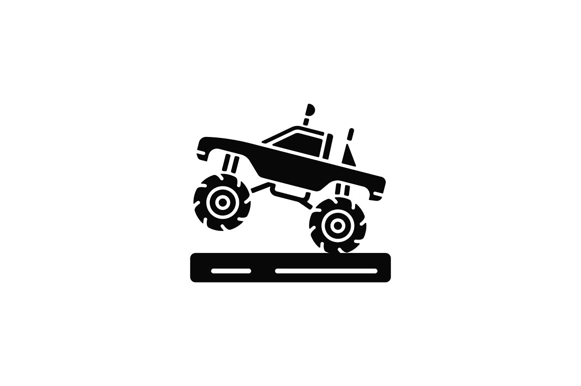 Auto racing black glyph icons set on white space