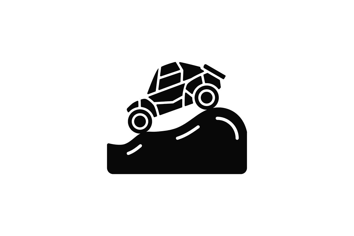 Auto racing black glyph icons set on white space