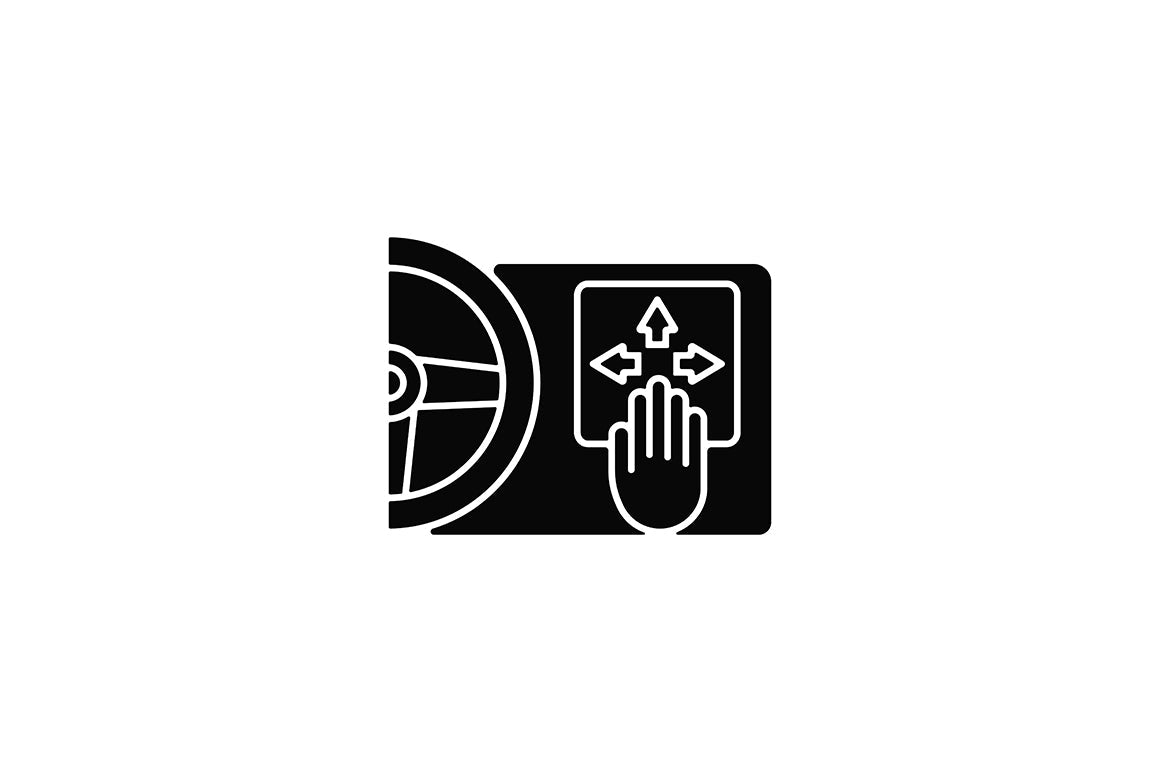 Auto racing black glyph icons set on white space