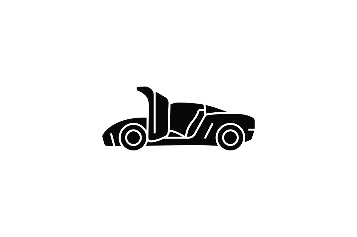 Auto racing black glyph icons set on white space