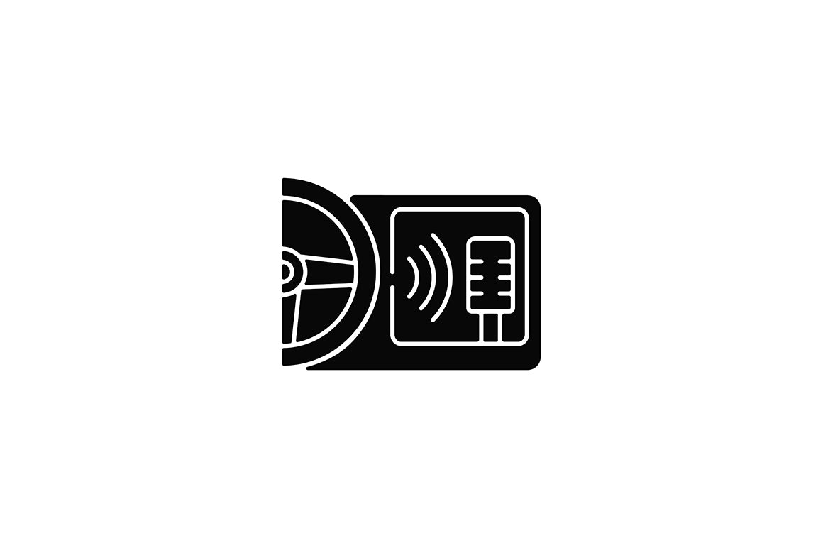 Auto racing black glyph icons set on white space