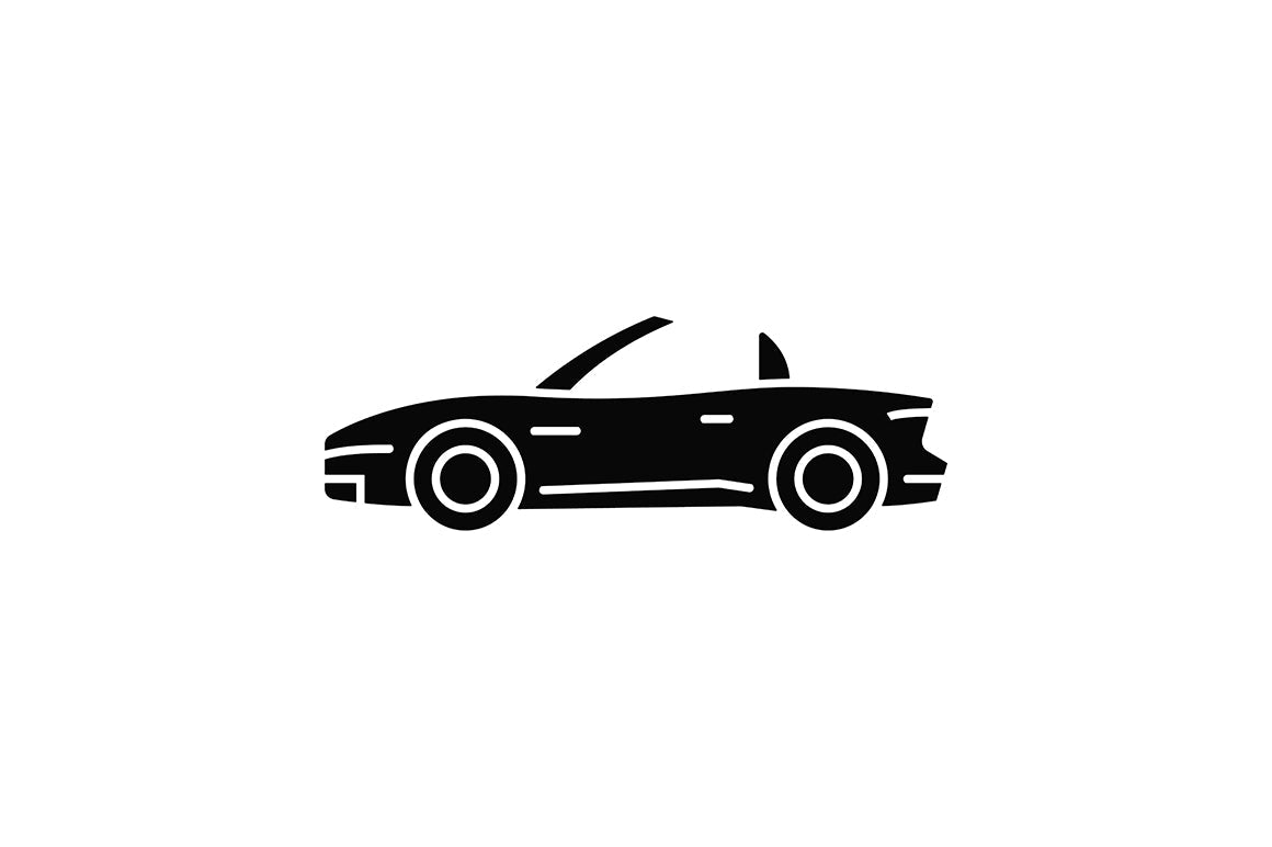 Auto racing black glyph icons set on white space