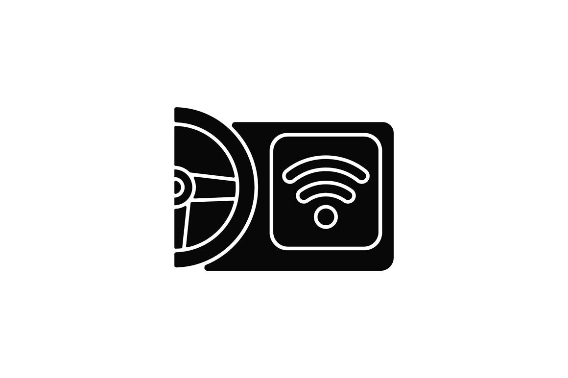 Auto racing black glyph icons set on white space