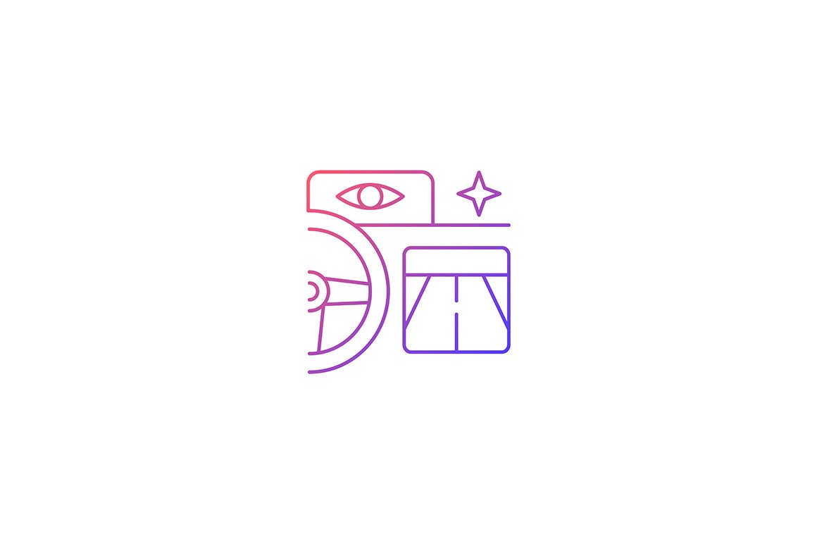 Auto racing gradient icons set for dark and light mode