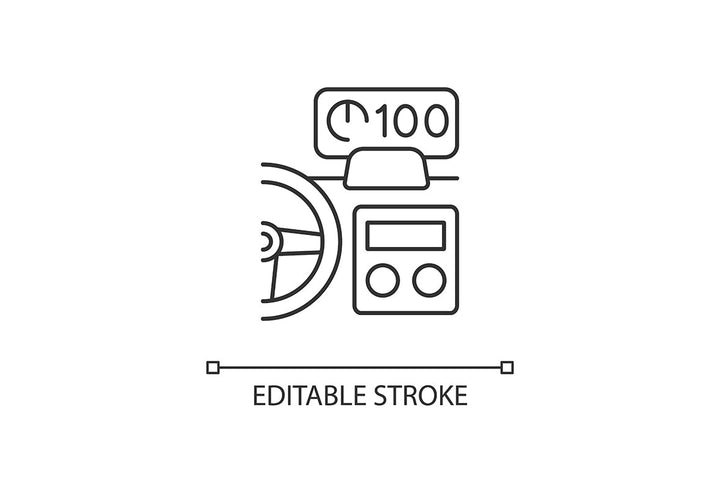 Auto racing linear icons set for dark and light mode