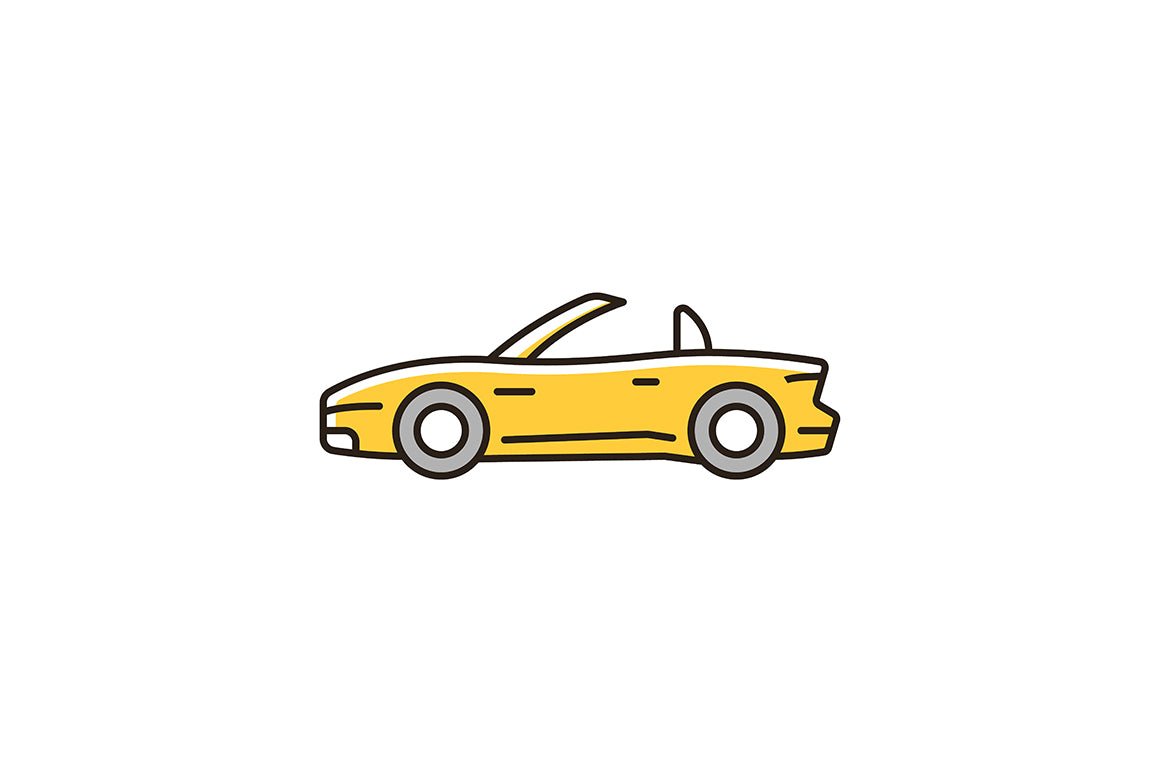 Auto racing RGB color icons set