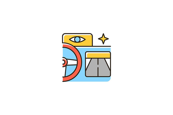 Auto racing RGB color icons set