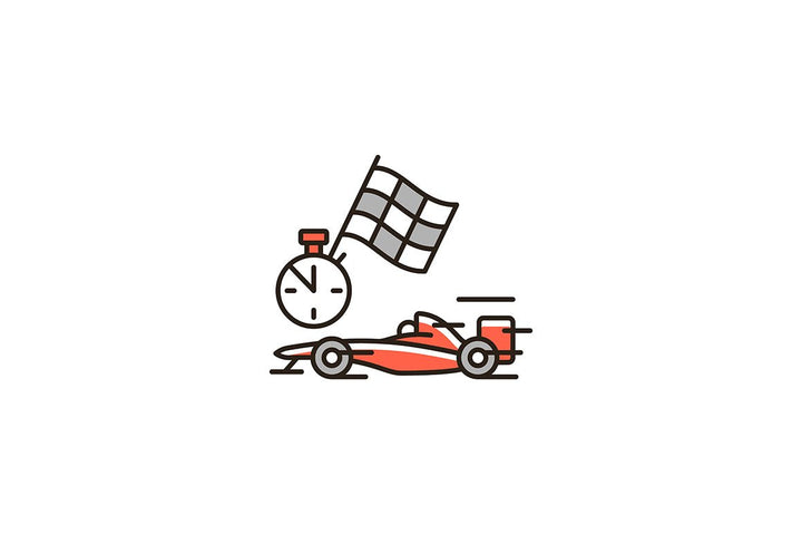 Auto racing RGB color icons set