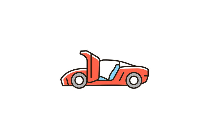 Auto racing RGB color icons set