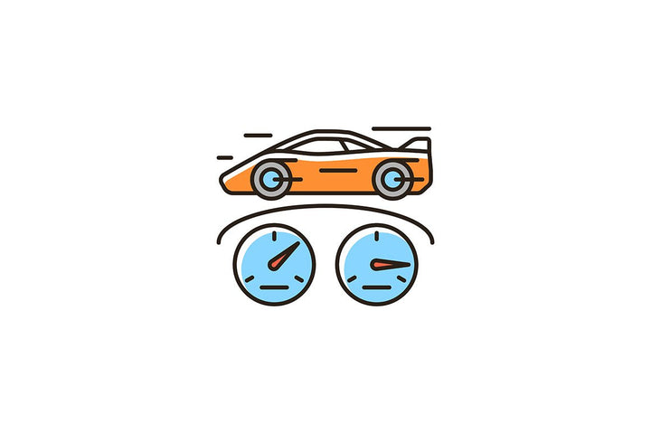 Auto racing RGB color icons set