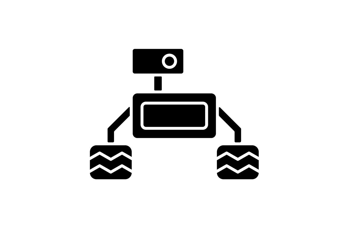Automation black glyph icons set