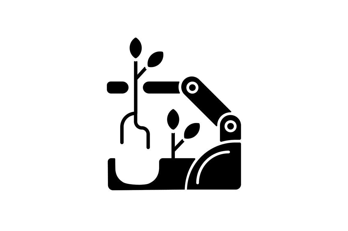 Automation black glyph icons set