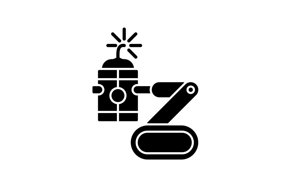 Automation black glyph icons set