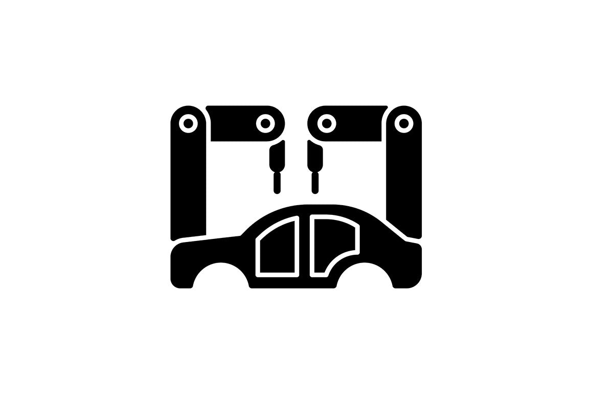 Automation black glyph icons set