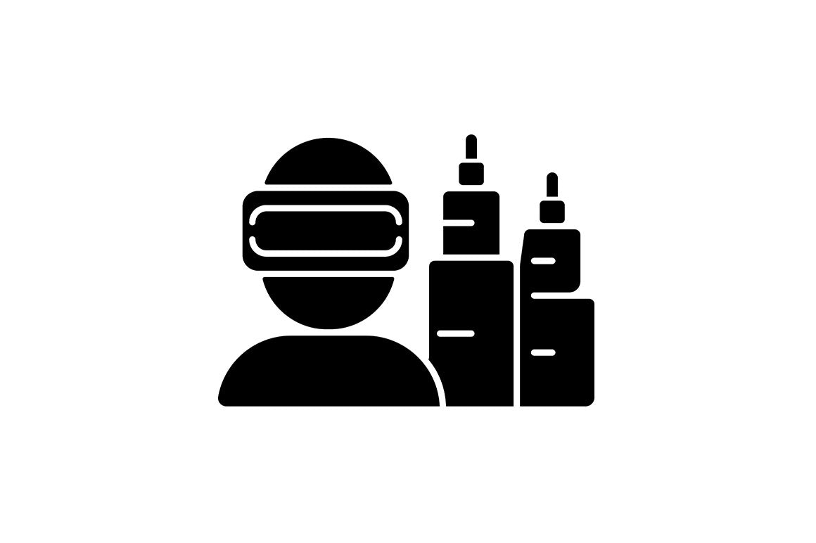 Automation black glyph icons set