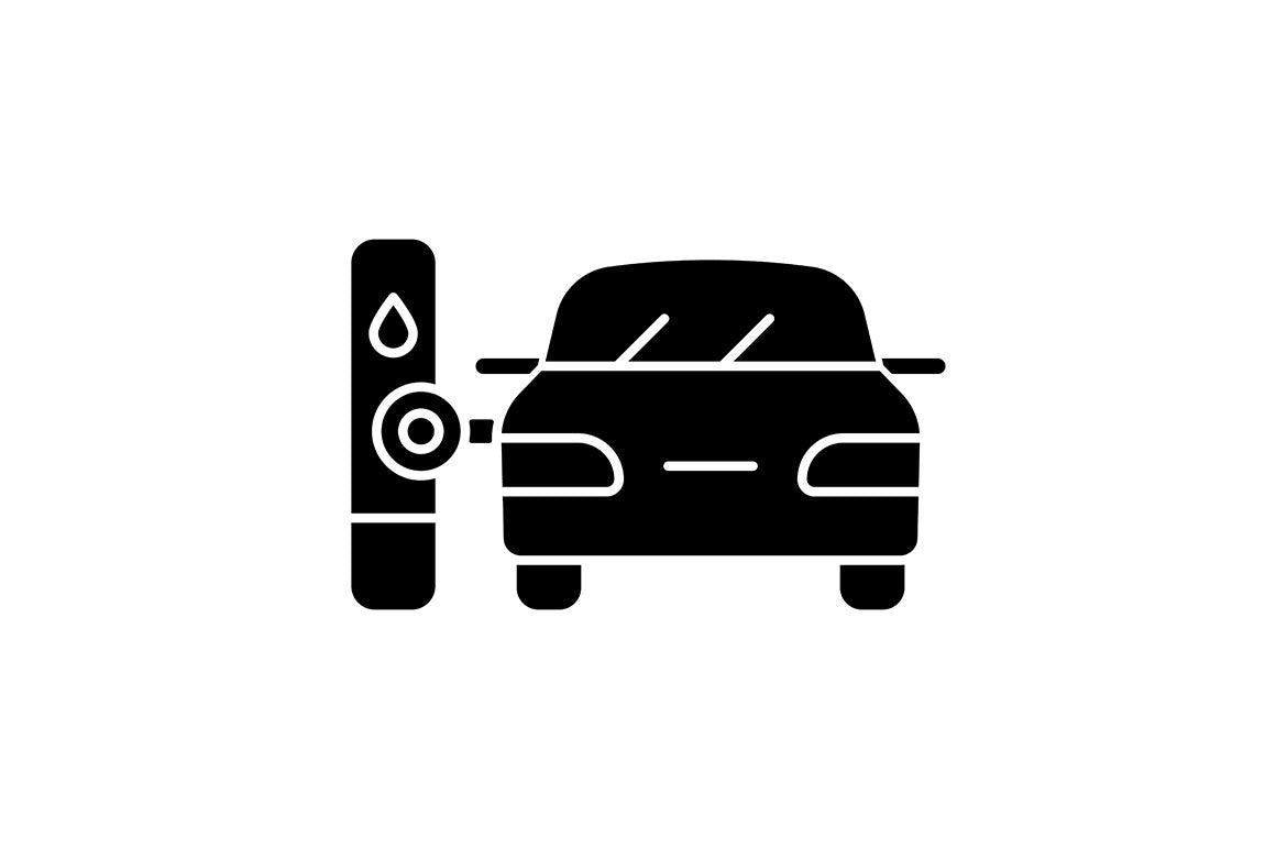 Automation black glyph icons set