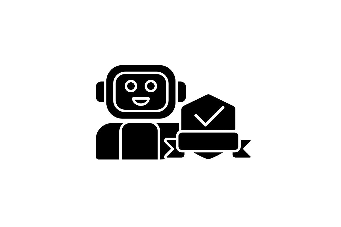 Automation black glyph icons set