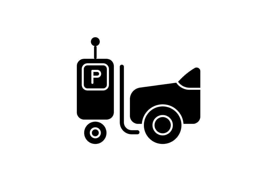 Automation black glyph icons set