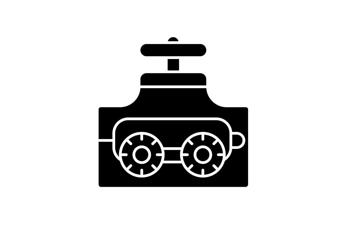 Automation black glyph icons set