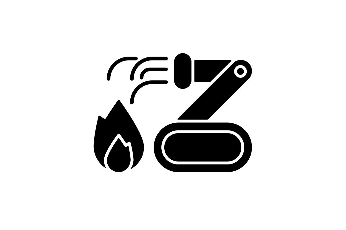 Automation black glyph icons set