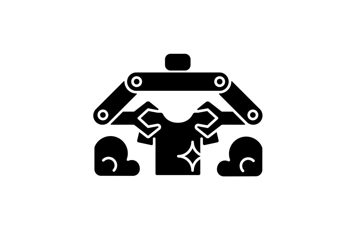 Automation black glyph icons set