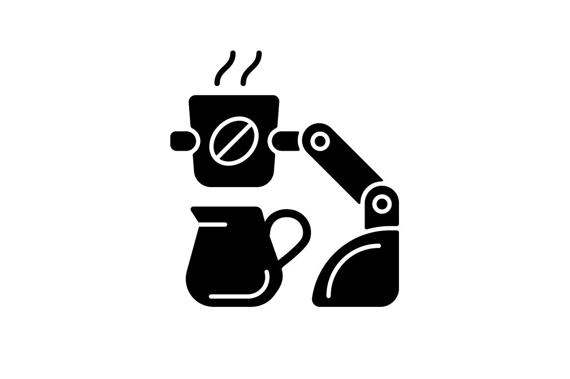 Automation black glyph icons set