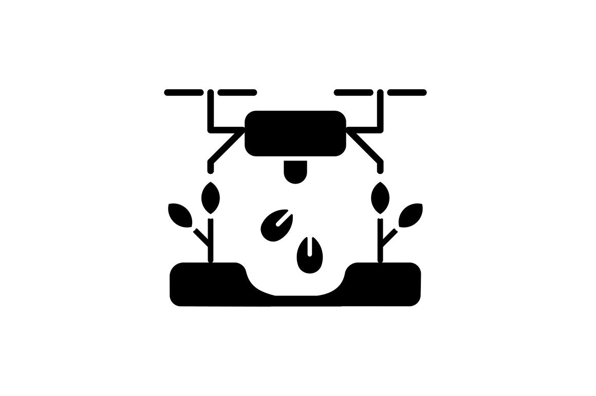 Automation black glyph icons set