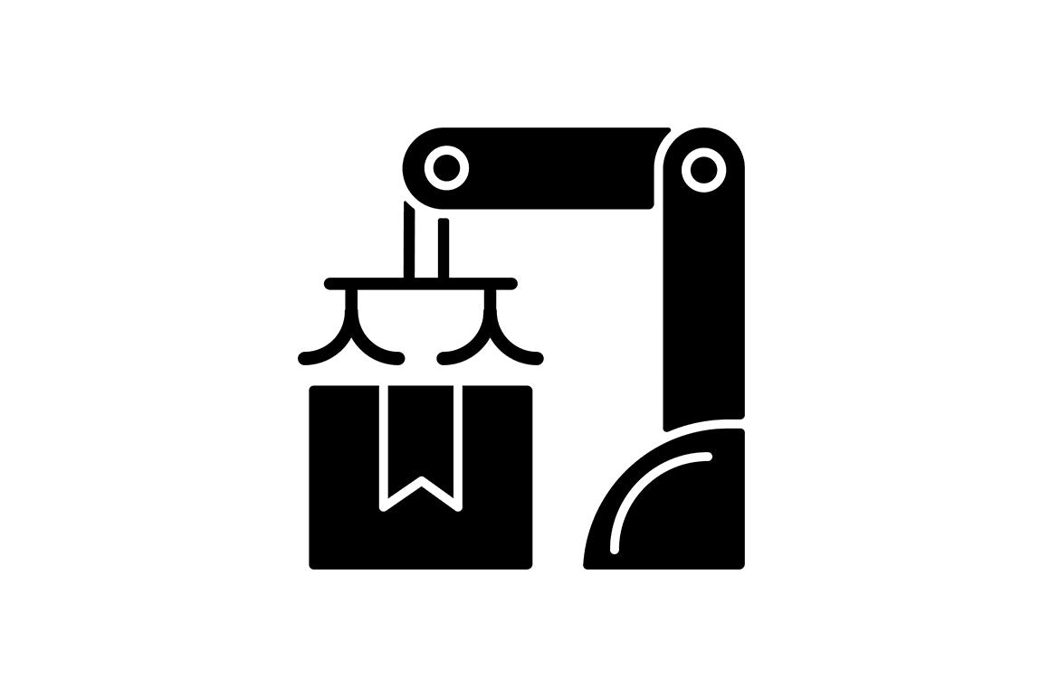 Automation black glyph icons set