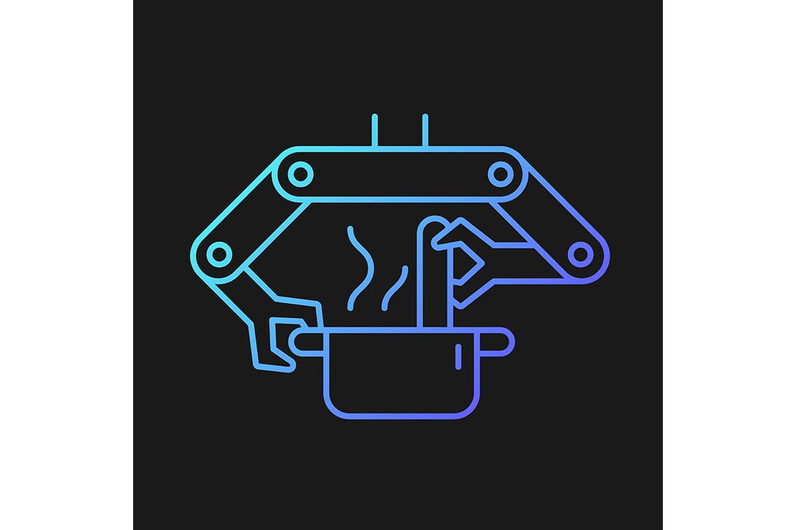 Automation gradient icons set for dark and light mode