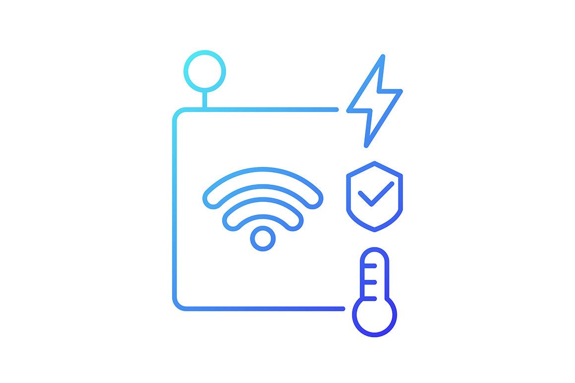 Automation gradient icons set for dark and light mode