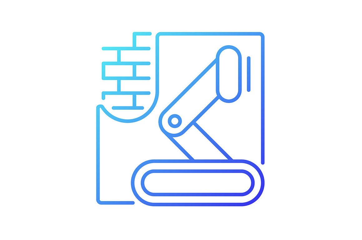 Automation gradient icons set for dark and light mode