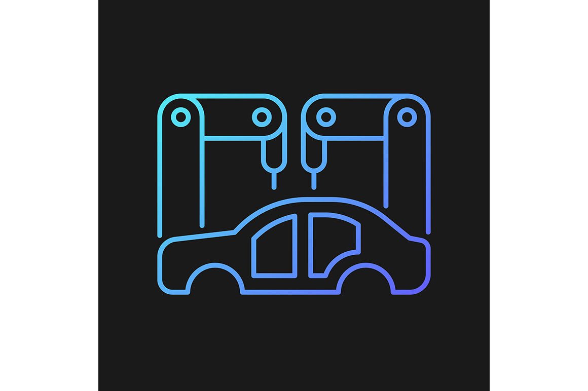 Automation gradient icons set for dark and light mode
