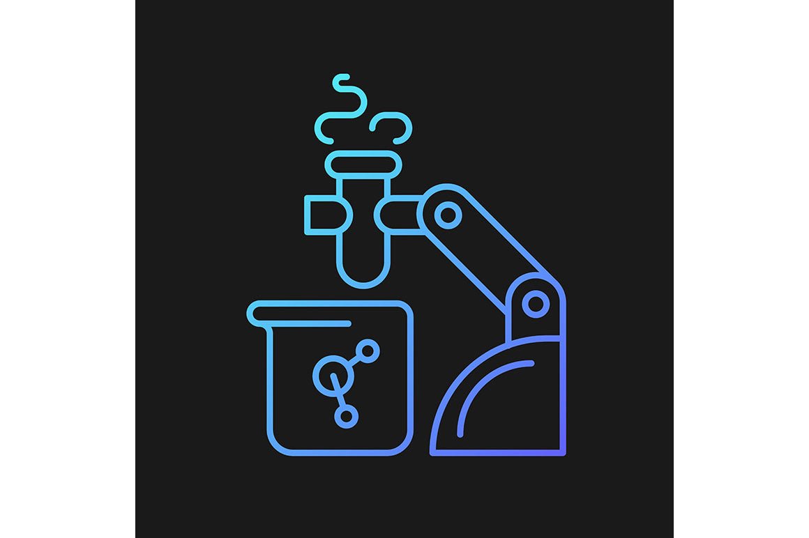 Automation gradient icons set for dark and light mode