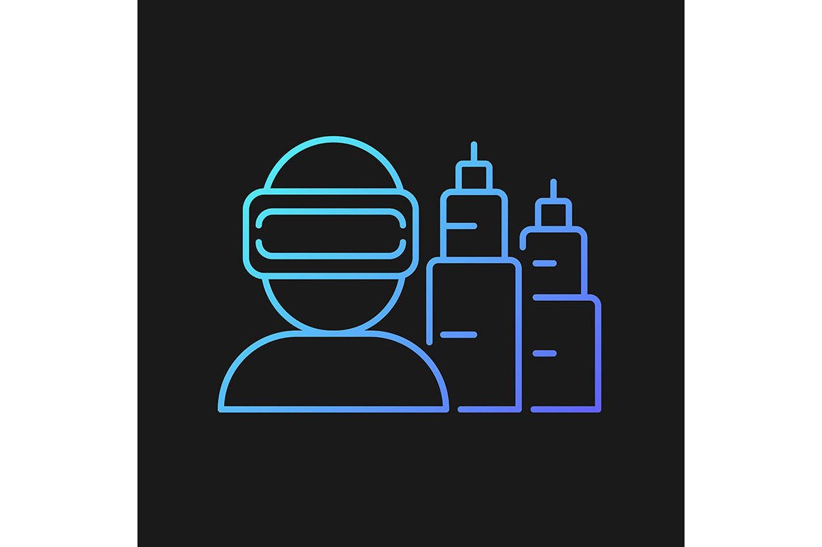 Automation gradient icons set for dark and light mode