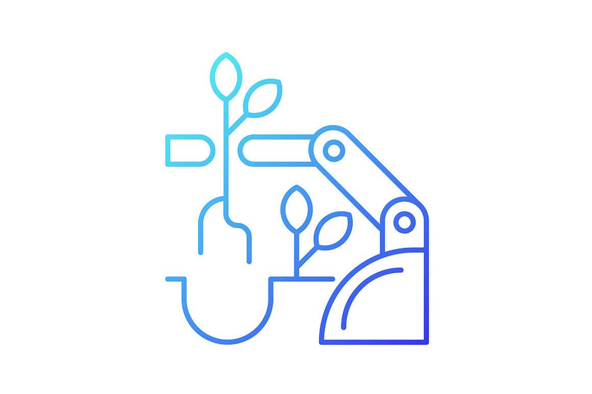 Automation gradient icons set for dark and light mode