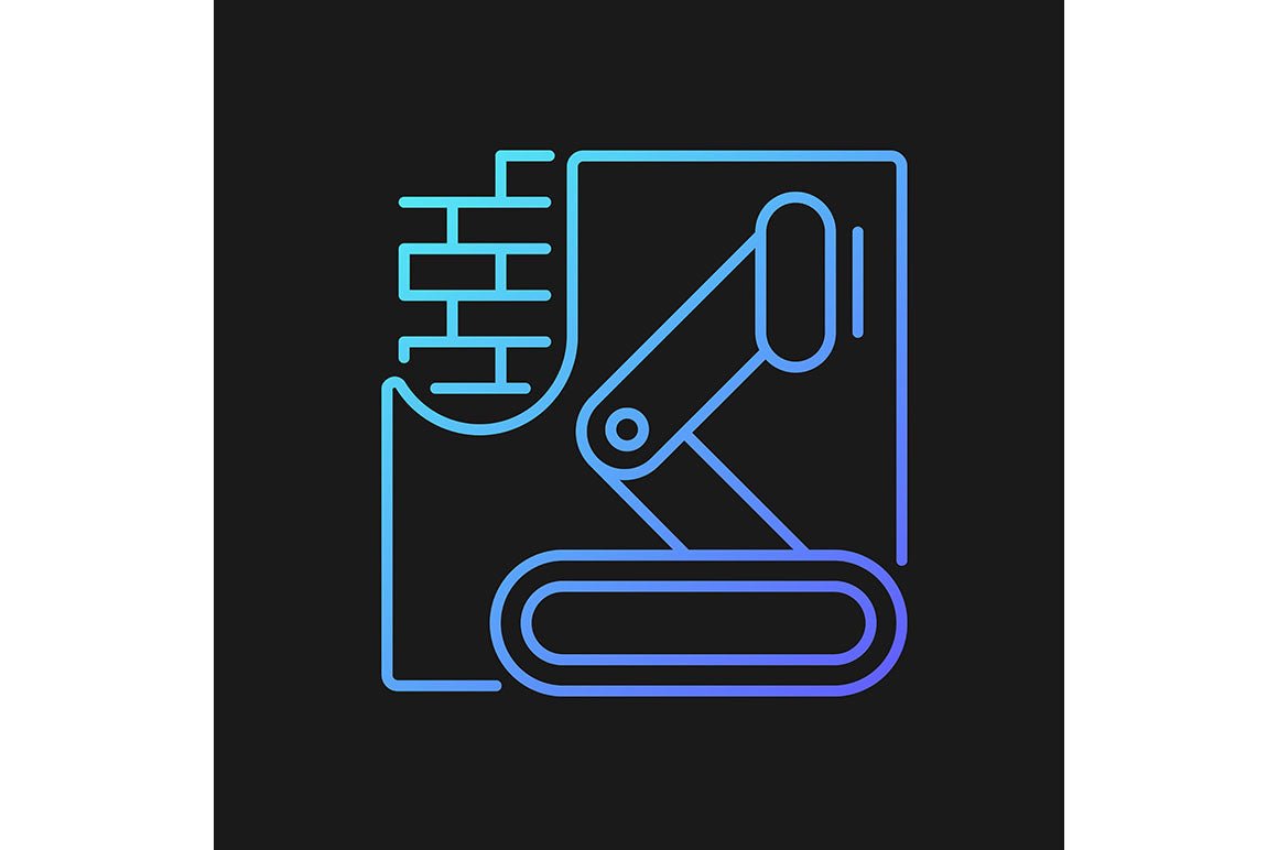 Automation gradient icons set for dark and light mode