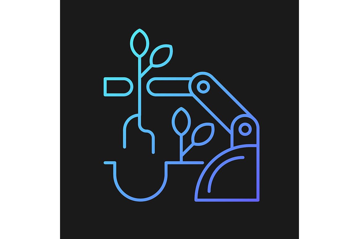 Automation gradient icons set for dark and light mode