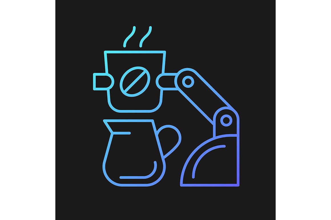 Automation gradient icons set for dark and light mode