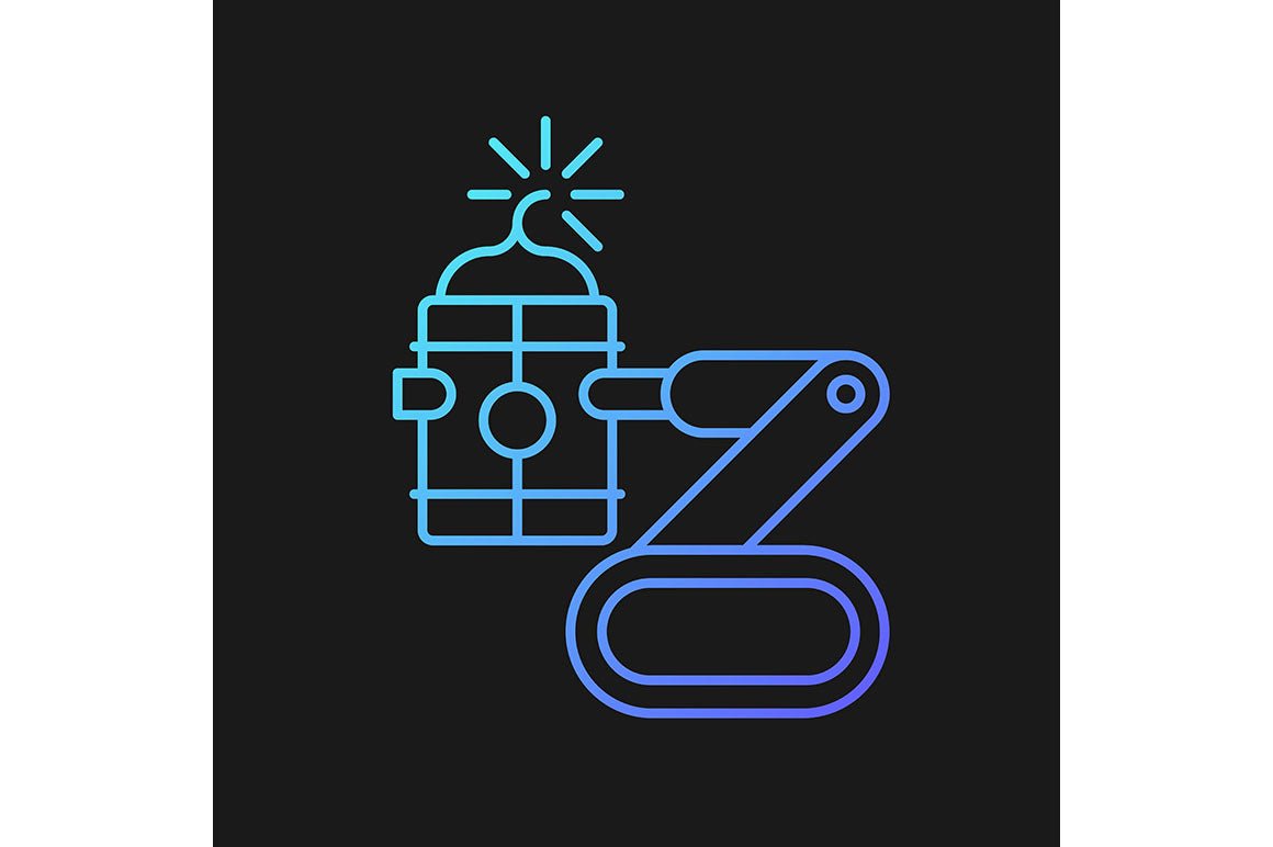 Automation gradient icons set for dark and light mode