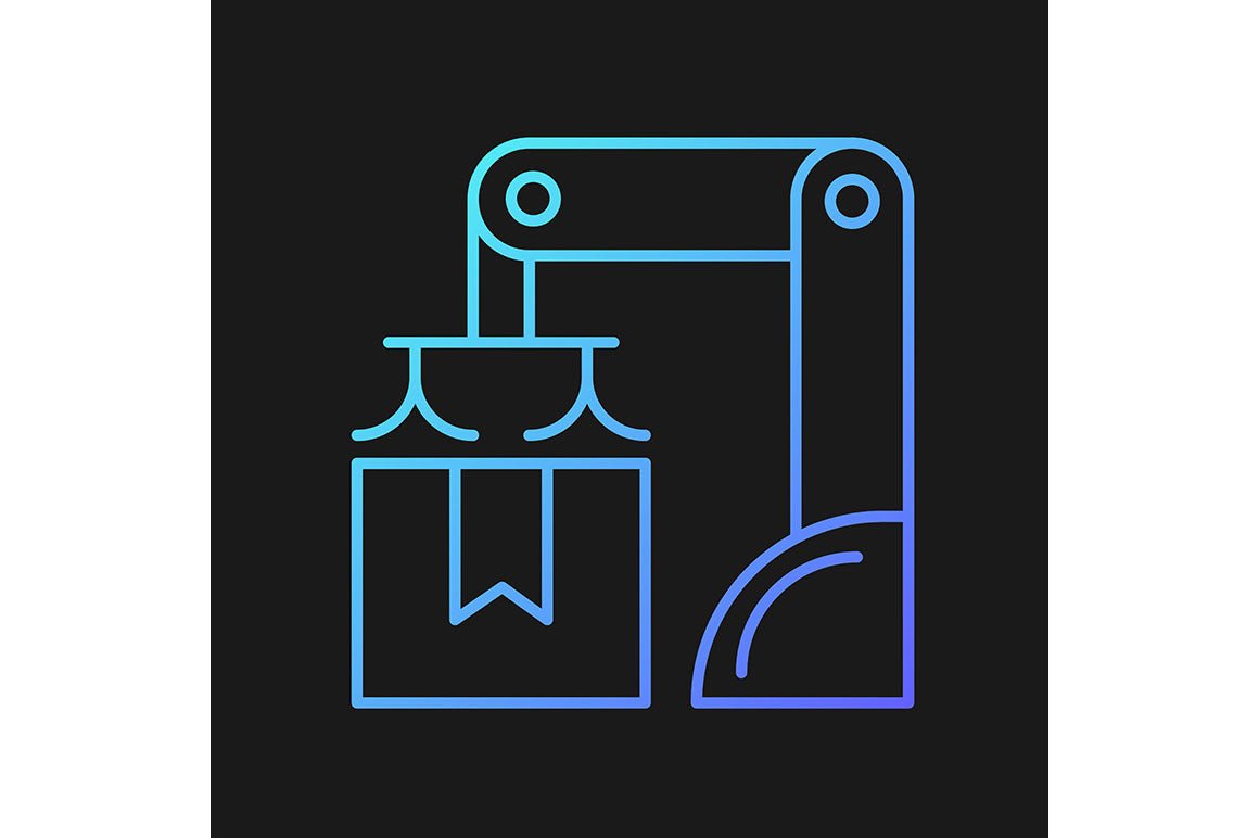 Automation gradient icons set for dark and light mode