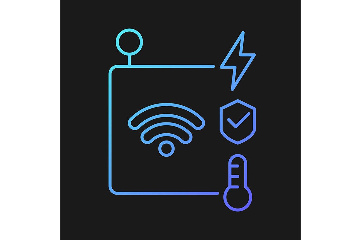 Automation gradient icons set for dark and light mode