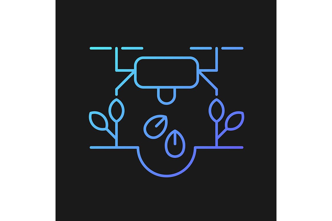 Automation gradient icons set for dark and light mode
