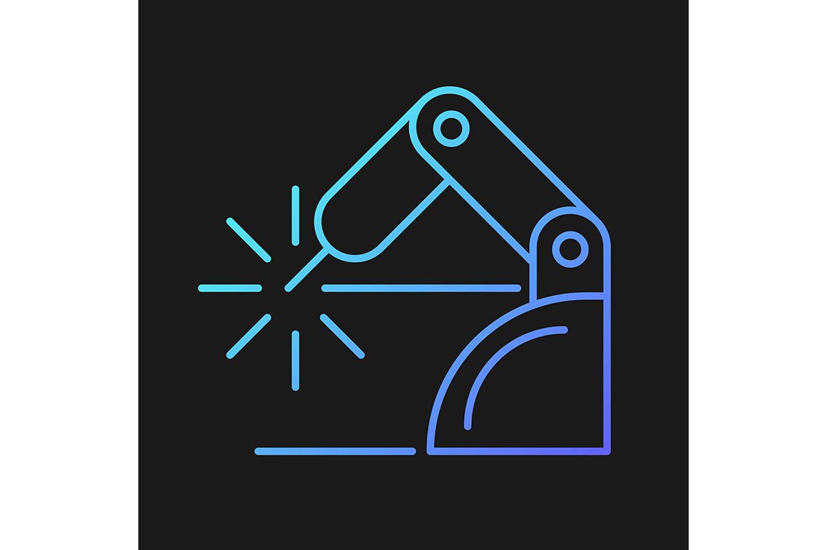 Automation gradient icons set for dark and light mode