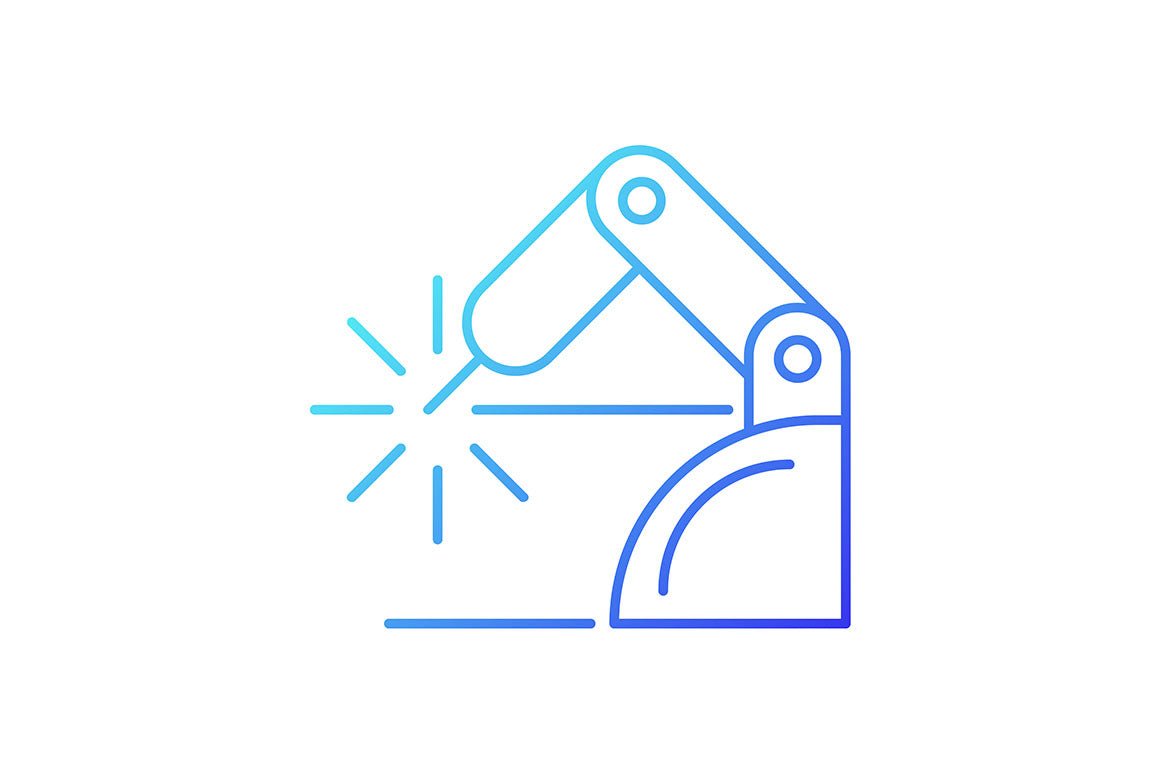 Automation gradient icons set for dark and light mode