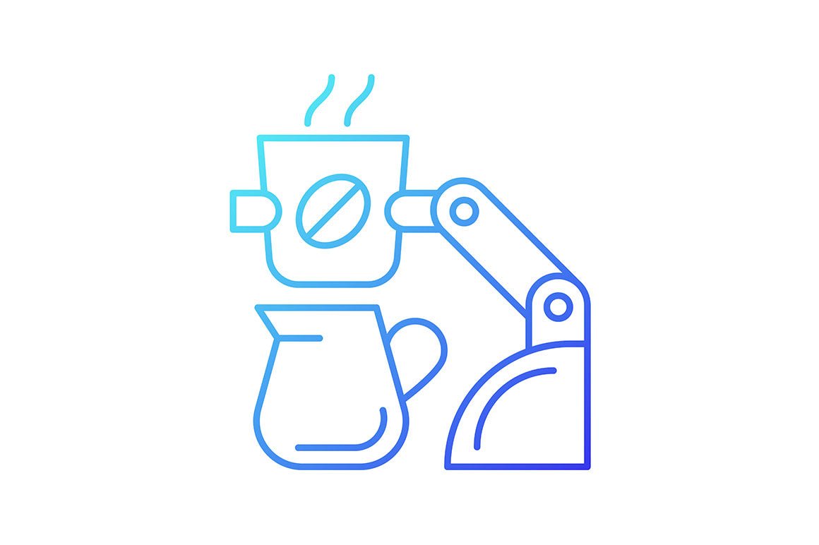 Automation gradient icons set for dark and light mode