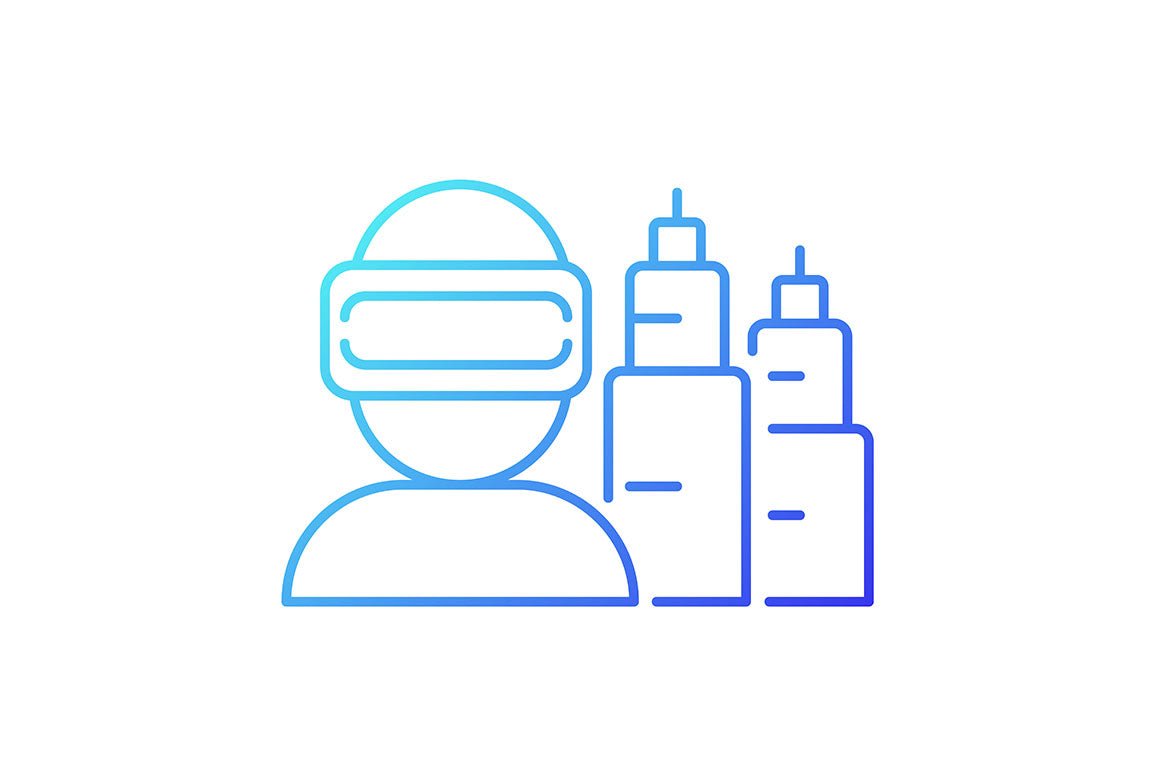 Automation gradient icons set for dark and light mode